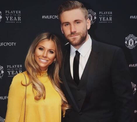 Joanna Shaw son Luke Shaw with his girlfriend Anouska Santos.